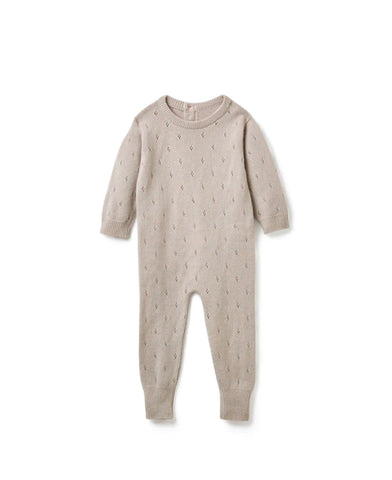 Belle Enfant Alabaster Pointelle Romper