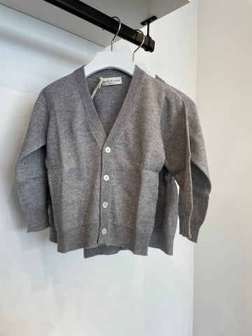 Babe & Tess Grey Melange Boy Cardigan
