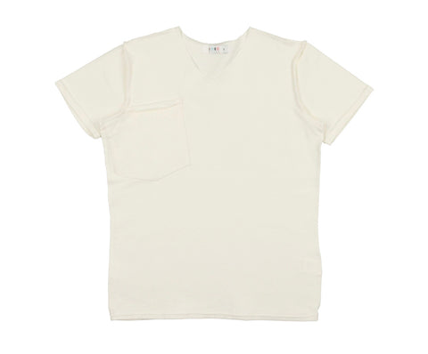 Coco Blanc Cream French Terry V-Neck Tee