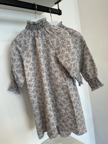 Mipounet Grey Smock Muselin Dress