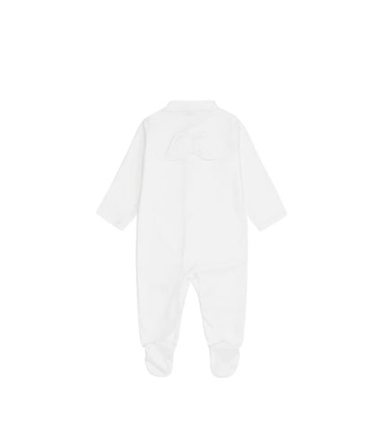 Marie Chantal White Pointelle Angel Wing Sleepsuit