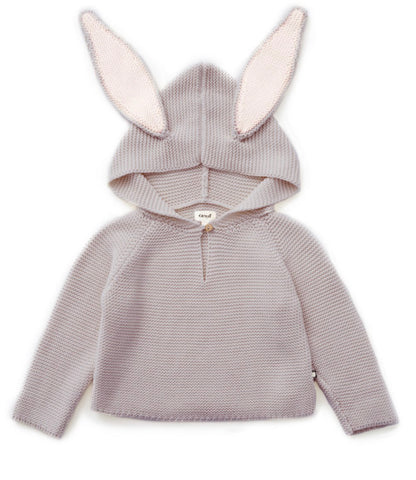 Oeuf Light Grey Bunny Hoodie