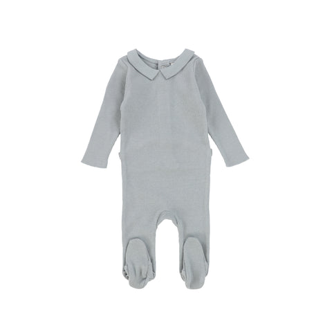 Lil Legs Soft Blue Collar Footie