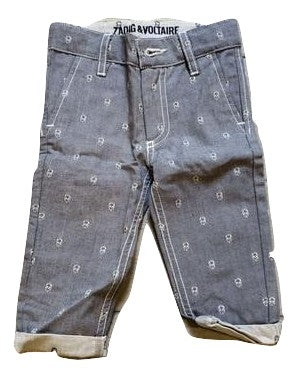 Zadig Printed Grey Skull Denim Jeans