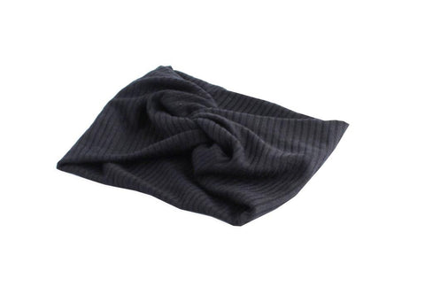 Arbii Black Twisted Ribbed Turban Band