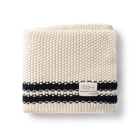 Domani Home Natural With Black Stripes Marici Blanket