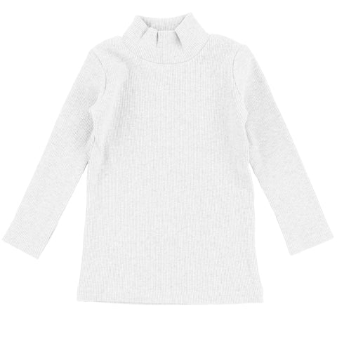 Lil Legs Winter White Ribbed Mock Neck