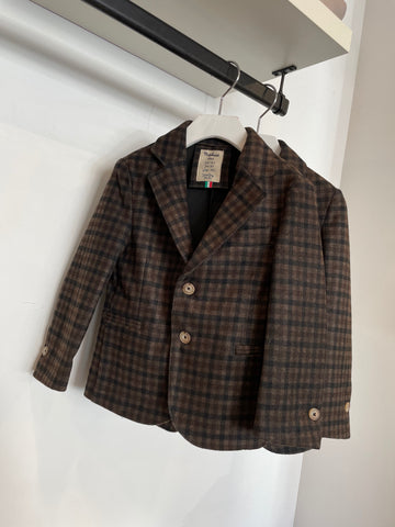 Nupkeet Brown Plaid Allesio Blazer