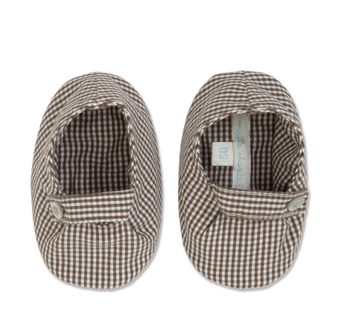 Marie Chantal Brown Gingham fabric Shoe