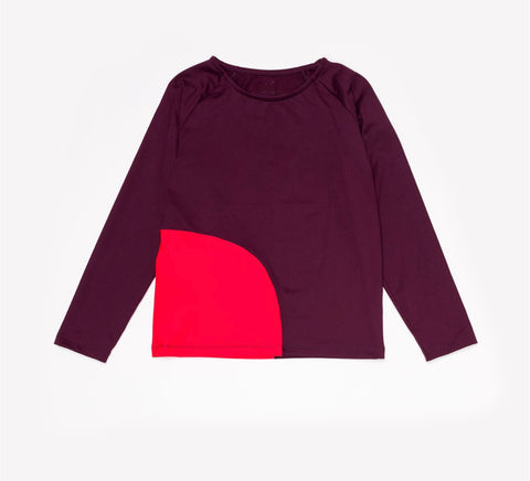 Motoreta Burgundy & Red Rash Guard