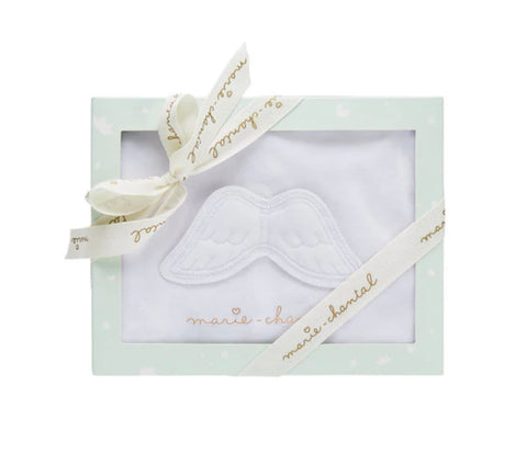 Marie Chantal White Velour Angel Wing Sleepsuit