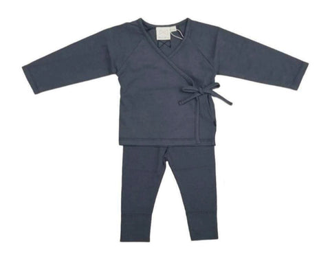 Mini Sibling Coal Grey Wrap Set