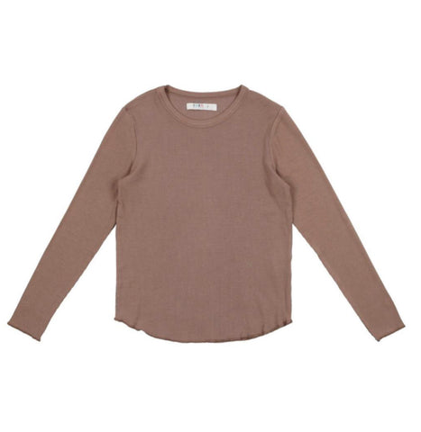 Coco Blanc Nutmeg Ribbed Crew Tee