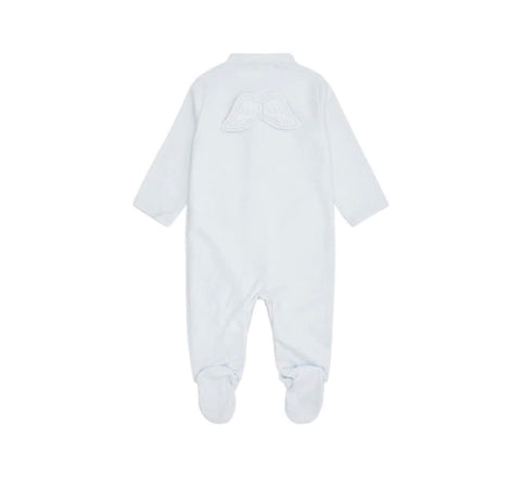 Marie Chantal Blue Pointelle Angel Wing Sleepsuit
