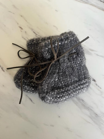 Pequeno Tocon Carbon Grey Marled Knit Sock Booties