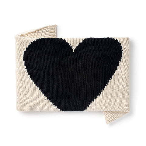 Domani Home Black & Natural Heart Blanket