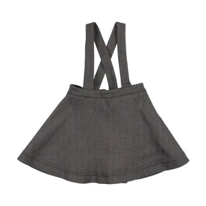 Lil Legs Black Herringbone Pleated Skirt