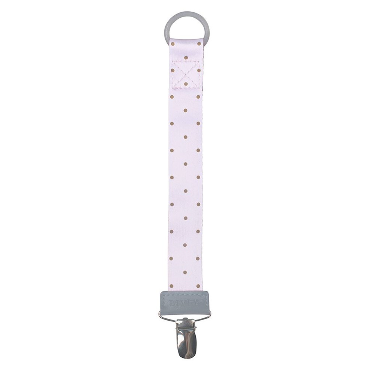 Livly Stockholm Pink Gold Dots Pacifier Holder Clip
