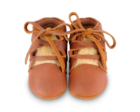 Donsje Amsterdam Yoko Lining Cognac Classic Leather Baby Shoe