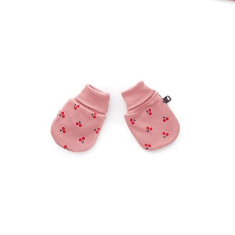 Oeuf Dark Cherries Baby Mittens