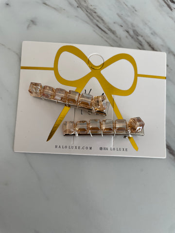 Halo Luxe Champagne Gemma Gemstone Clip