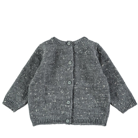 Mini Sibling Grey Knit Reversible Sweater Cardigan