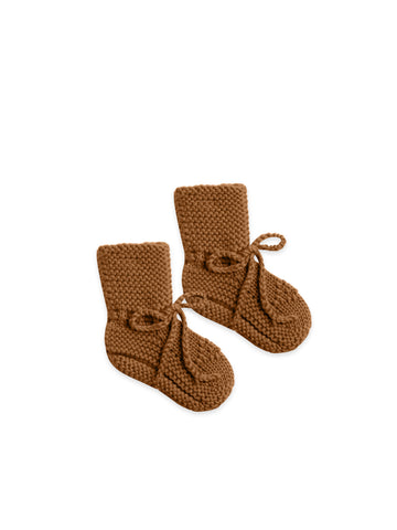 Quincy Mae Walnut Knit Booties