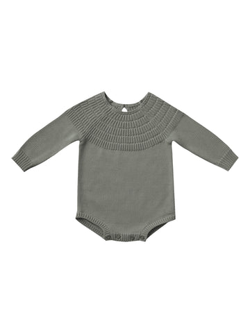 Quincy Mae Eucalyptus Knit Dalia Romper