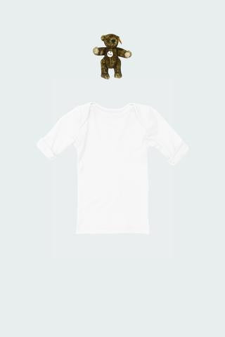 Flora and Henri Rib Lap Shoulder Tee Short Sleeve White