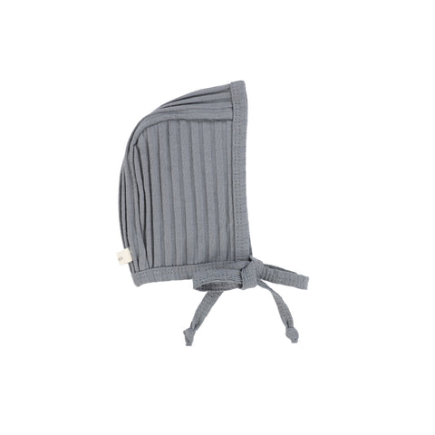 Lil Legs Muted Blue Wide Rib Bonnet
