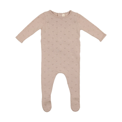 Lil Legs Sand Pointelle Knit Footie