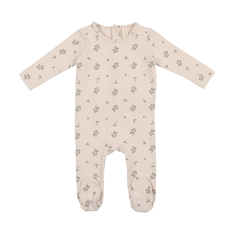 Lil Legs Blue Signature Floral Footie