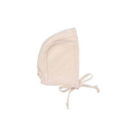 Lil Legs Cream Velour Wrap Bonnet