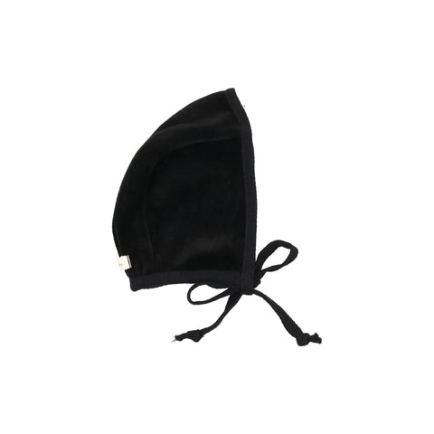 Lil Legs Black Velour Wrap Bonnet