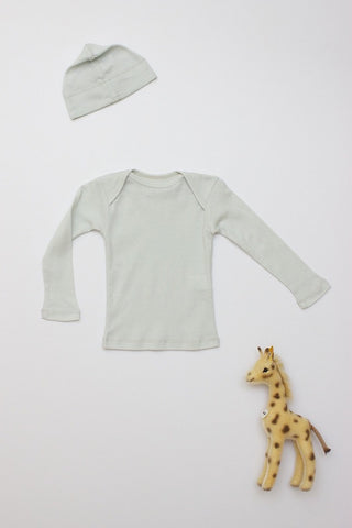 Flora and Henri Rib Lap Shoulder L/S Tee Cloud