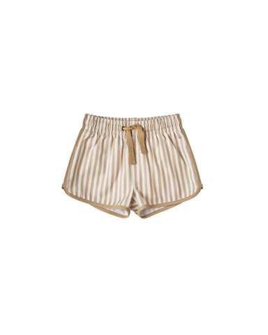 Rylee & Cru Almond Striped Swim Trunk