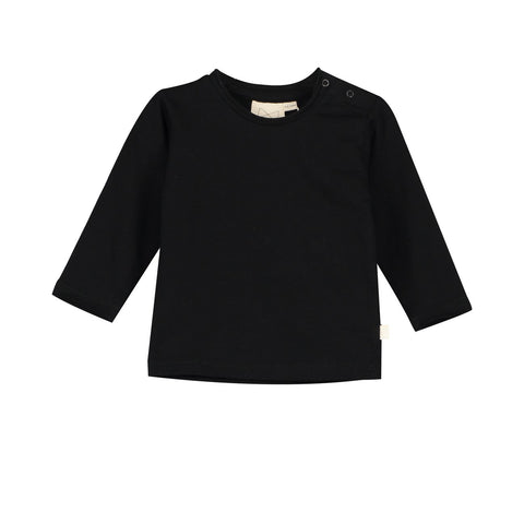 Mini Sibling Black Solid Long Sleeve Top
