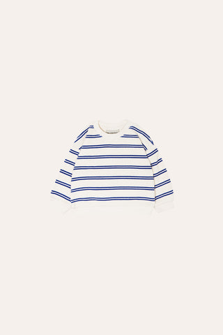 The Campamento Ecru/Blue Striped Sweatshirt