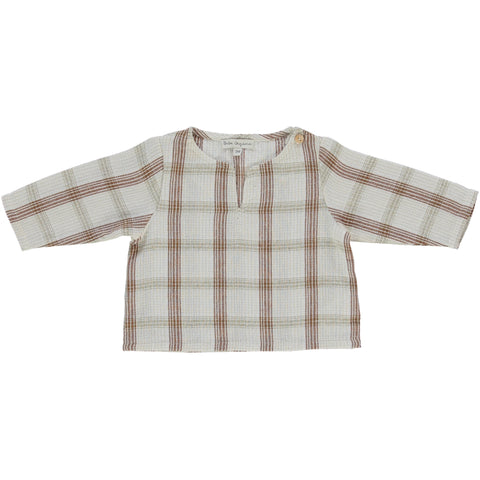 Bebe Organic Villem Rustic Check Shirt + Bloomer Set