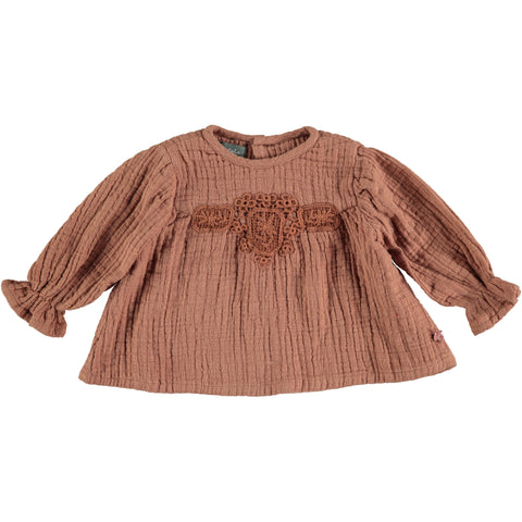 Tocoto Vintage Pink Embroidered Blouse