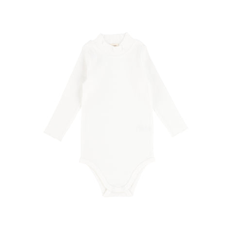 Lil Legs Winter White Ribbed Mock Neck Onesie