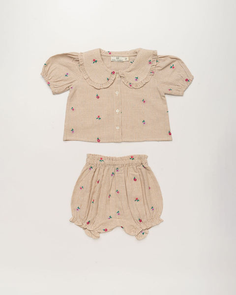 Early Sunday Sand Tilly Blouse + Holly Bloomer Set