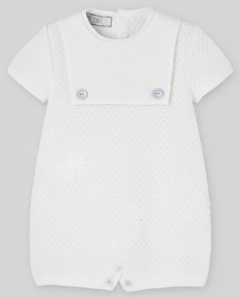 Paz Radriguez White Foam Knit Romper