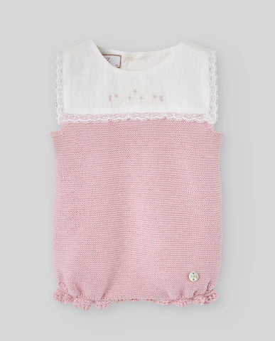 Paz Radriguez Pink Chalk Alegra Knit Romper