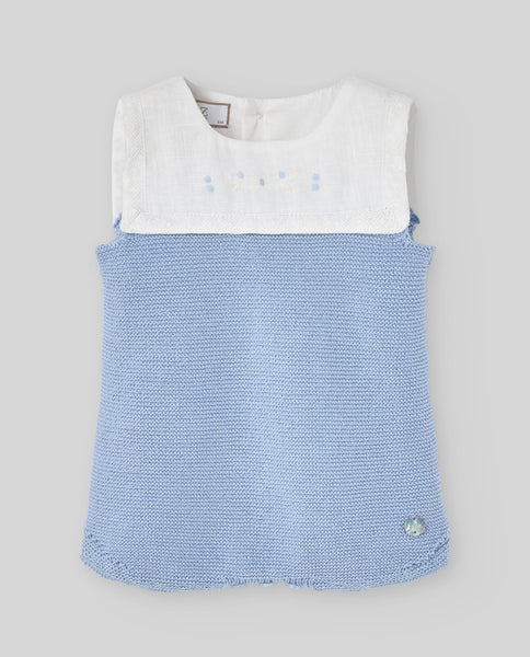 Paz Radriguez Blue Chalk Alegra Knit Romper