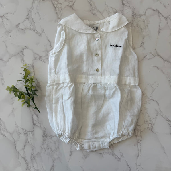 Bene Bene Ivory Marine Linen Romper