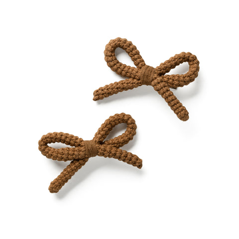 Halo Luxe Caramel Juliana Textured Knit Double Clip Set
