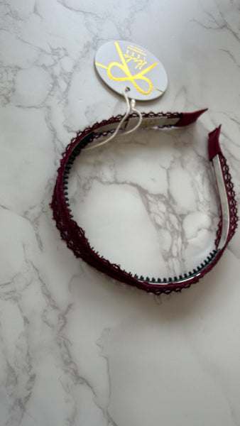 Halo Luxe Wine Ivy Scalloped Lace Headband