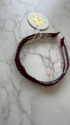 Halo Luxe Wine Ivy Scalloped Lace Headband