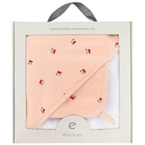 Ely's & Co Red Cherry Hooded Towel + Washcloth Set